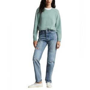 POLO RALPH LAUREN SADDLE-SLEEVE WOOL-CASHMERE SWEATER- Size Medium